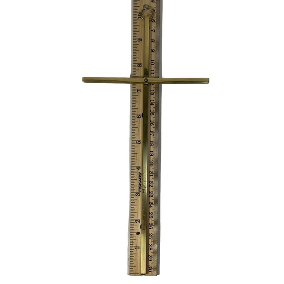 Solid Brass Gold Plated 10” Wall Cross Religious Christianity READ - Picture 7 of 8
